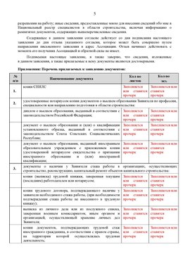 Образец заполнения заявления в НРС строителей. Страница 5 Боровск Специалисты для СРО НРС - внесение и предоставление готовых